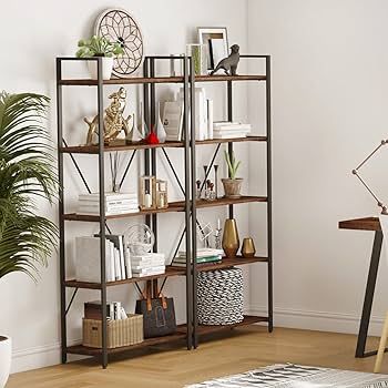 Amazon.com: BON AUGURE Industrial Bookshelf, Etagere Bookcases and